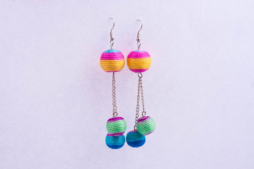 Yarn triple-berry earrings