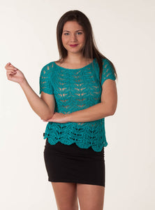 Knit top "Lacy Short Sleeves"