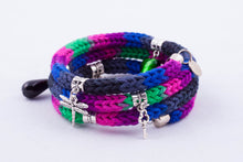 Yarn bracelet with charms - color options