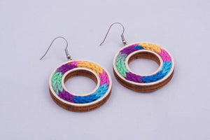 Yarn circle earrings - color options