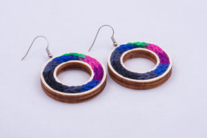 Yarn circle earrings - color options
