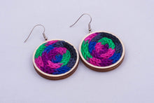 Yarn disc earrings - multiple sizes, color options